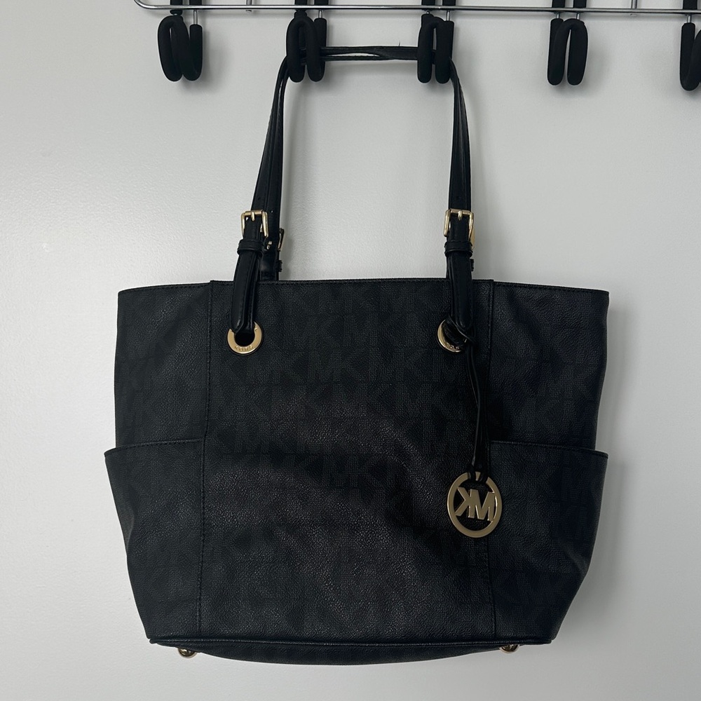 MICHAEL Michael Kors Black Tote with Gold Details